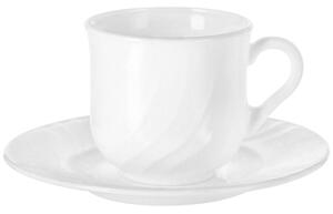 Bormioli Rocco Kaffekopp med fat Ebro; 23.5cl, 8.1x7.6 cm (ØxH); Vit; 6 Set / Förpackning