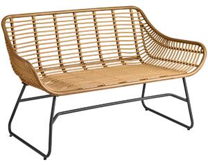 VEGA Loungesoffa Tomeo; 134x73x82 cm (BxDxH); Sits Ljusbrun, Ram Svart