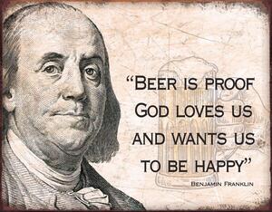 Metallskylt Ben Franklin - Beer