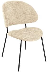 VEGA Stol Lindo Boucle; 55x65x85 cm (BxDxH); Sits Beige, Ram Svart