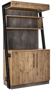 VEGA Serveringsstation Baristo Industrial utan avfallslucka; 118x61x216 cm (BxDxH); Ek antik, Handtag Svart