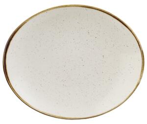 Churchill Tallrik Stonecast Barley White oval coupe; 19.2x16 cm (LxB); Vit/Brun; Oval; 12 Styck / Förpackning