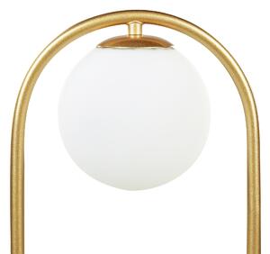 Bordslampa Guld Glasskärm Järnstång Ram Enkel Ljus Modern Design Hemtillbehör Vardagsrum Beliani
