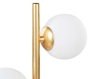 Bordslampa Guld Glasskärm Järnstång Ram Dubbel Ljus Modern Design Heminredning Vardagsrum Beliani