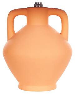 Bordslampa Sockel i orange keramik Trumformad skärm i linne Minimalistisk design Beliani