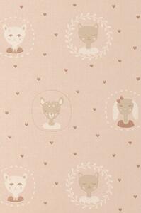 HEARTS DUSTY WARM PINK Non woven / Easy up-tapet