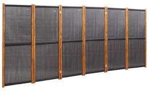 Rumsavdelare 6 paneler svart 420x180 cm