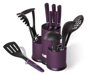 BerlingerHaus - Set med rostfria knivar och köksredskap 12 st lila/svart