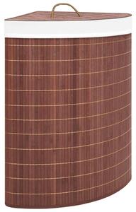 Tvättkorg för hörn bambu brun 60 L