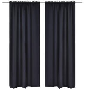 2-pack svarta gardiner med hyskupphängning 135 x 245 cm