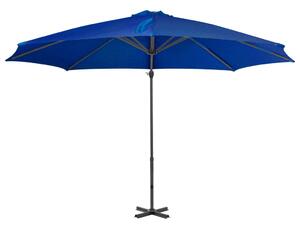 Frihängande parasoll med aluminiumstång azurblå 300 cm