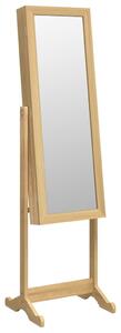 Spegelsmyckesskåp med LED-lampor fristående