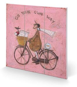 Tavla i trä Sam Toft - Go Your Own Way, (30 x 30 cm)