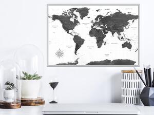 Inramad Poster / Tavla - The World in Black and White - 30x20 Guldram med passepartout