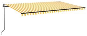 Markis automatiskt infällbar 500x350 cm gul och vit