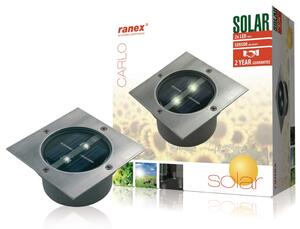 Ranex Soldriven spotlight fyrkantig 0,12 W silver 5000.198