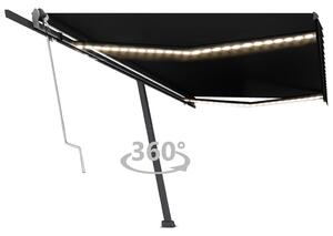Automatisk markis med vindsensor & LED 500x350 cm antracit
