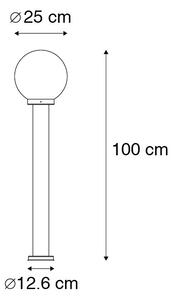 Modern utomhuslampa stålstål rostfritt stål 100 cm - Sfera