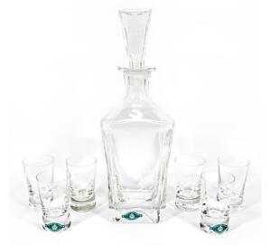 Set$11x glas bottle,$11x glas stopper and 6x snappsglas clear