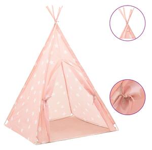 Tipitält för barn polyester med väska rosa 115x115x160 cm
