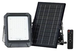 LED Solar strålkastare LED/10W/3,7V IP65 4000K svart + +Fjärrkontrol