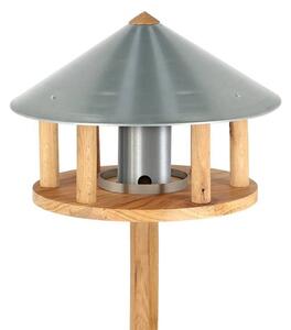 Esschert Design Fågelmatare med silo och runt tak zink