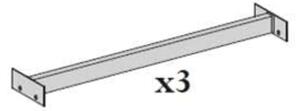 ModuloSteel - Tvärslå till hylla (52 cm), 3-pack