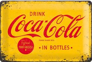 Metallskylt Coca-Cola - Logo Yellow