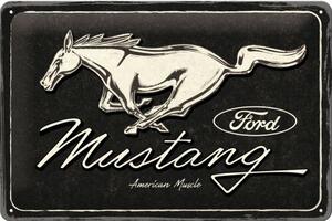 Metallskylt Ford - Mustang - Logo Black