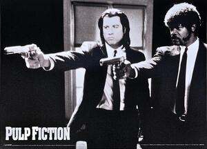 Metallskylt Pulp Fiction - Black and White Guns