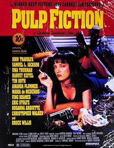 Metallskylt Pulp Fiction - Uma on Bed