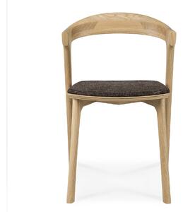 Ethnicraft - Bok Dining Chair Oak Upholstered Dark Brown Fabric - Matstolar - Alain Van Havre - Träfärgad - Trä