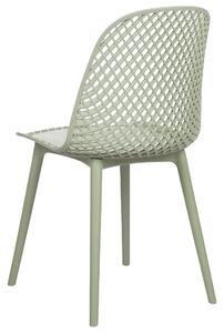 Uppsättning med 4 matstolar Grön syntetisk sits och ben Öppen nätdesign Ryggstöd Modern minimalistisk Beliani