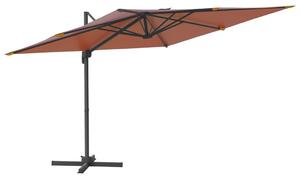Frihängande parasoll LED terrakotta 400x300 cm