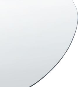 Väggspegel Silver Glas 40 x 65 cm Oval Dekorativ Väggmonterad Accent Beliani