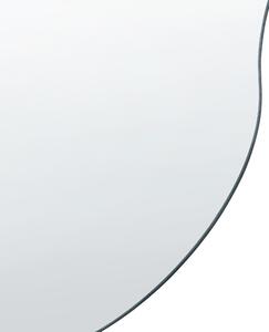 Väggspegel Silver Glas 33 x 80 cm Oval Dekorativ Väggmonterad Accent Beliani