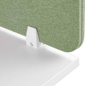 Skrivbordsskärm Avskärmning Grön PET-tyg 72 x 40 cm Modulära Fästklämmor Hemmakontor Beliani