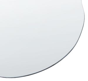 Väggspegel Silver Glas 50 x 55 cm Oval Dekorativ Väggmonterad Accent Beliani