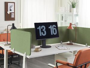 Skrivbordsskärm Avskärmning Grön PET-tyg 80 x 40 cm Modulära Fästklämmor Hemmakontor Beliani