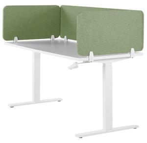 Skrivbordsskärm Avskärmning Grön PET-tyg 160 x 40 cm Modulära Fästklämmor Hemmakontor Beliani