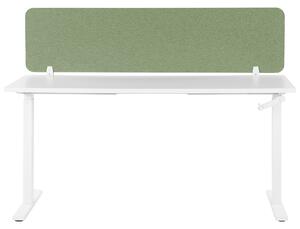 Skrivbordsskärm Avskärmning Grön PET-tyg 180 x 40 cm Modulära Fästklämmor Hemmakontor Beliani