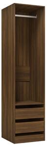Garderob med lådor brun ek 50x50x200 cm konstruerat trä