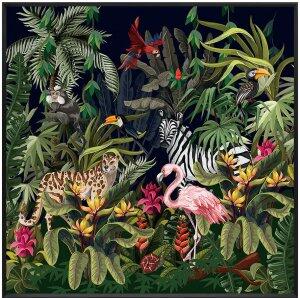Glastavla - In the Jungle - 100x100 cm - Glastavlor, Tavlor, Väggdekor