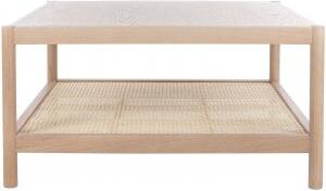 Raffels soffbord 90x90 - Vitpigmenterad ekfaner - Soffbord i trä, Soffbord, Bord