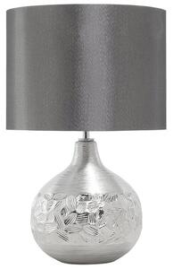 Bordslampa Silver 43 cm Dekorativ Porslin Glamourbas Beliani