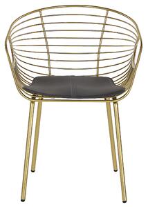 Set med 2 matstolar Guld Metalltråd Design konstläder Svart sittdyna Glam Industrial Modern Beliani