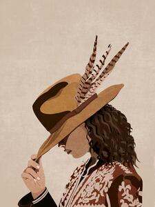 Illustration Girl With A Hat, Emel Tunaboylu