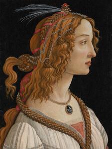 Konsttryck Portrait of Simonetta Vespucci - Sandro Botticelli, (30 x 40 cm)