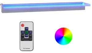 Vattenfall med RGB LED rostfritt stål 90 cm