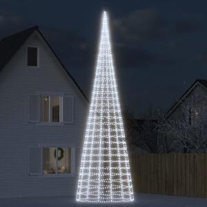 Julbelysning till flaggstång 3000 LEDs kallvit 800 cm